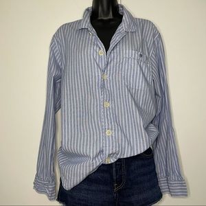 Lands' End Striped button down shirt.. Med